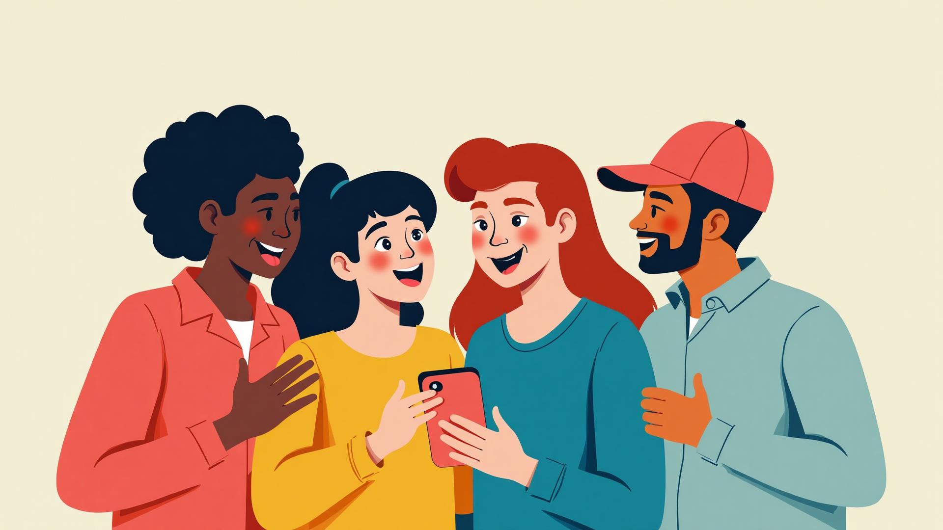 Groupe d'amis utilisant Toby App pour organiser un événement ensemble sur leurs smartphones - Application collaborative de planification